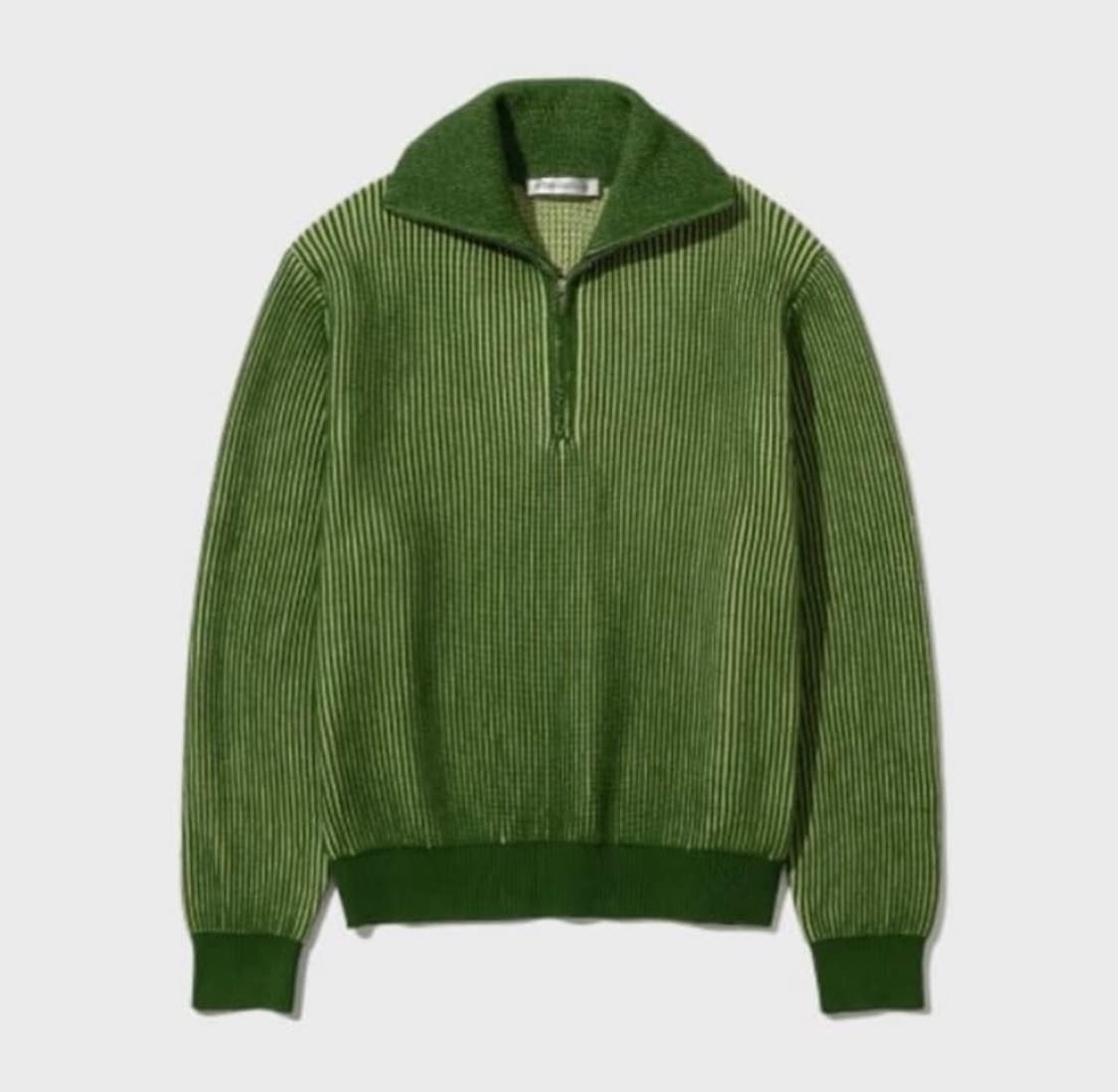 인템포무드 청키 투톤 하프집업 브로콜리 상품이미지1