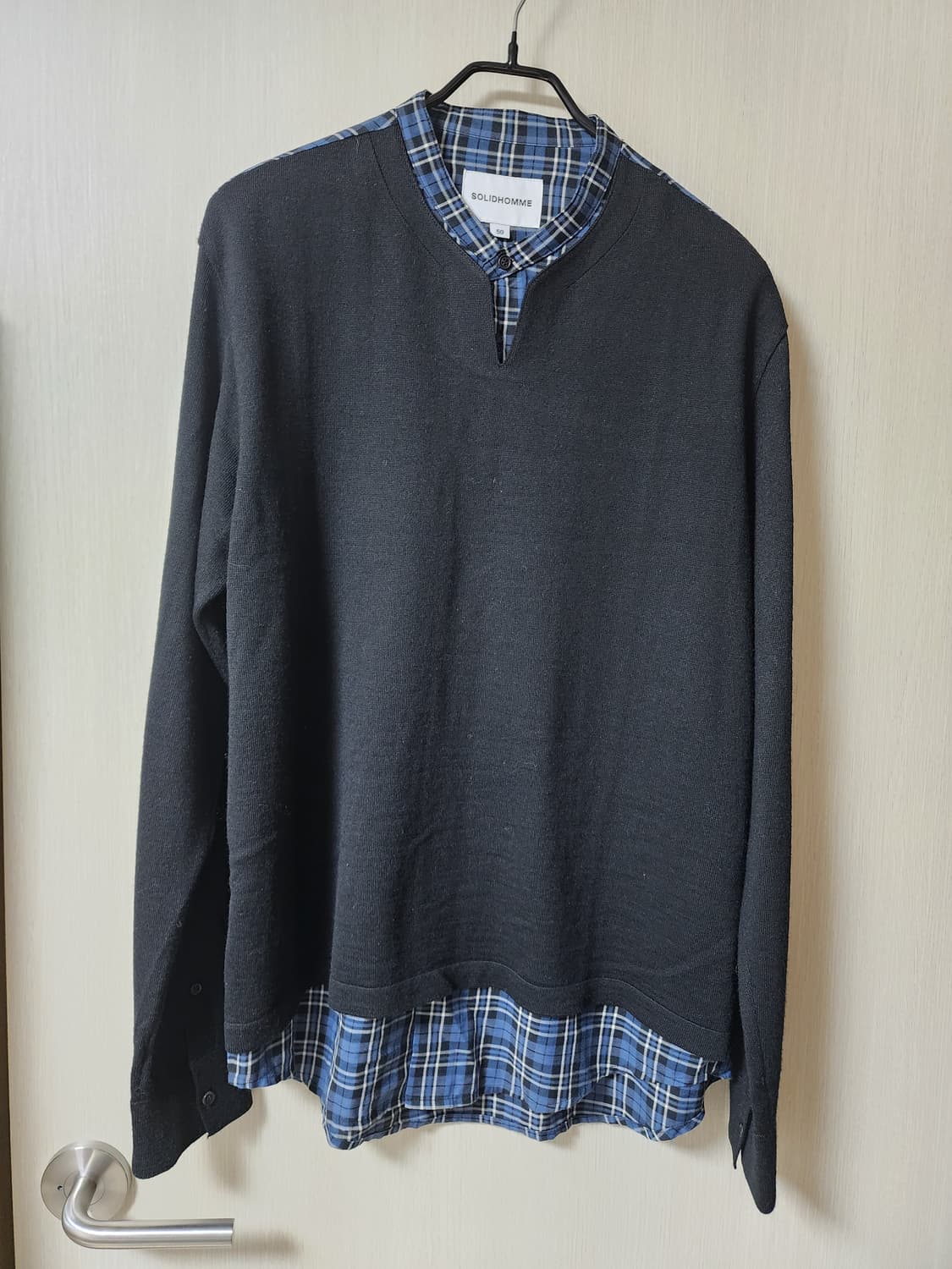 솔리드옴므 레이어드 셔츠  니트 50 상품이미지1