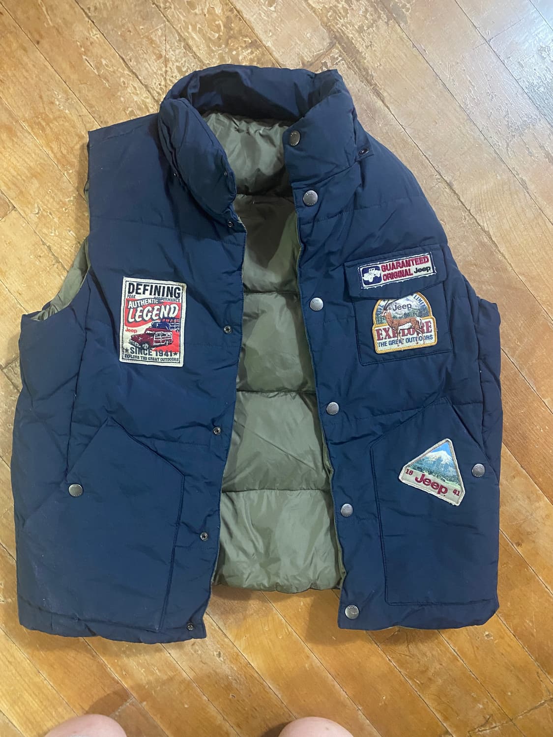 Jeep 후드 리버서블 다운 패딩 조끼 XL 상품이미지2