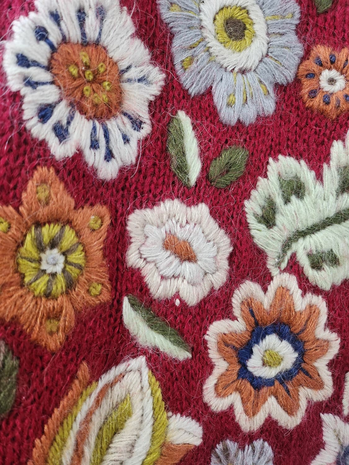 일본빈티지 플라워자수스웨터 상품이미지5