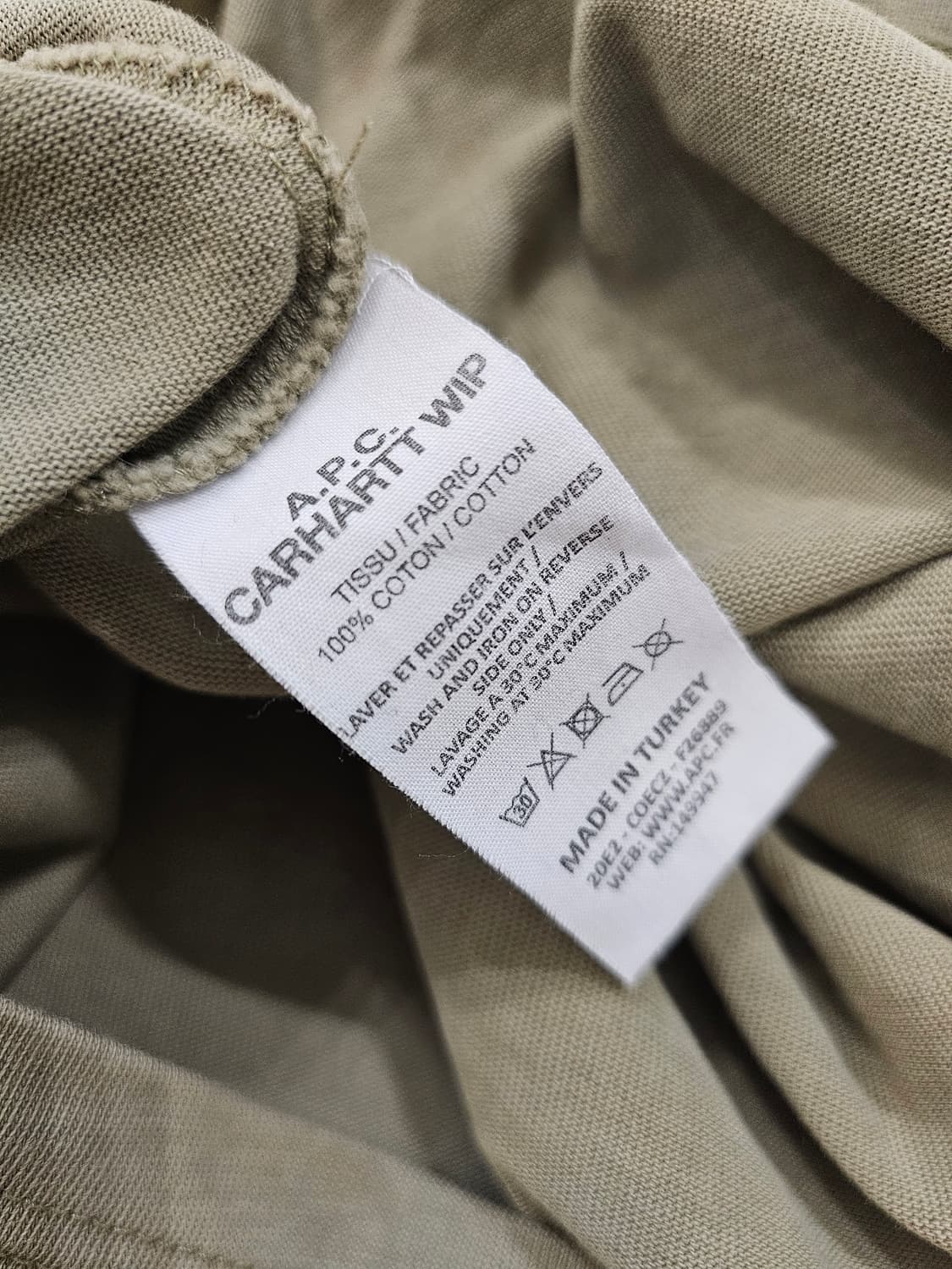 [L] A.P.C. x Carhartt WIP 아카이브 협업 로고 반팔  상품이미지4