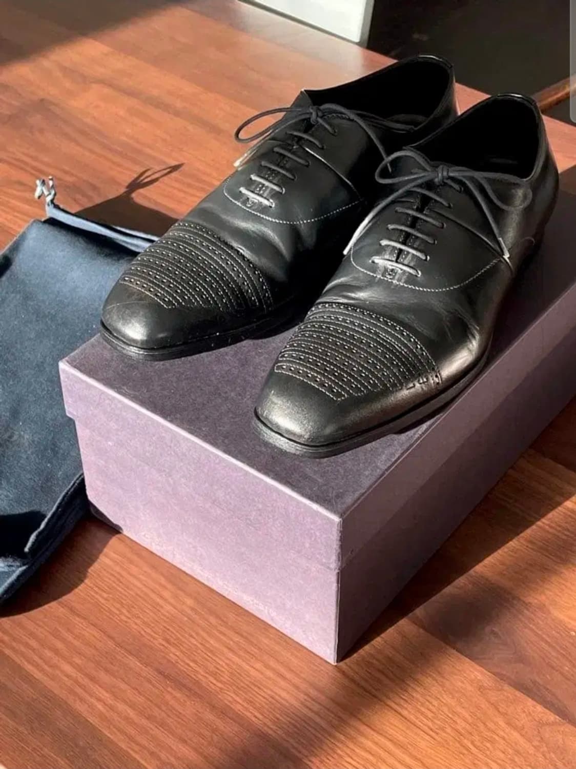 프라다 00s 아카이브 Perforated 더비슈즈 y2k 상품이미지9