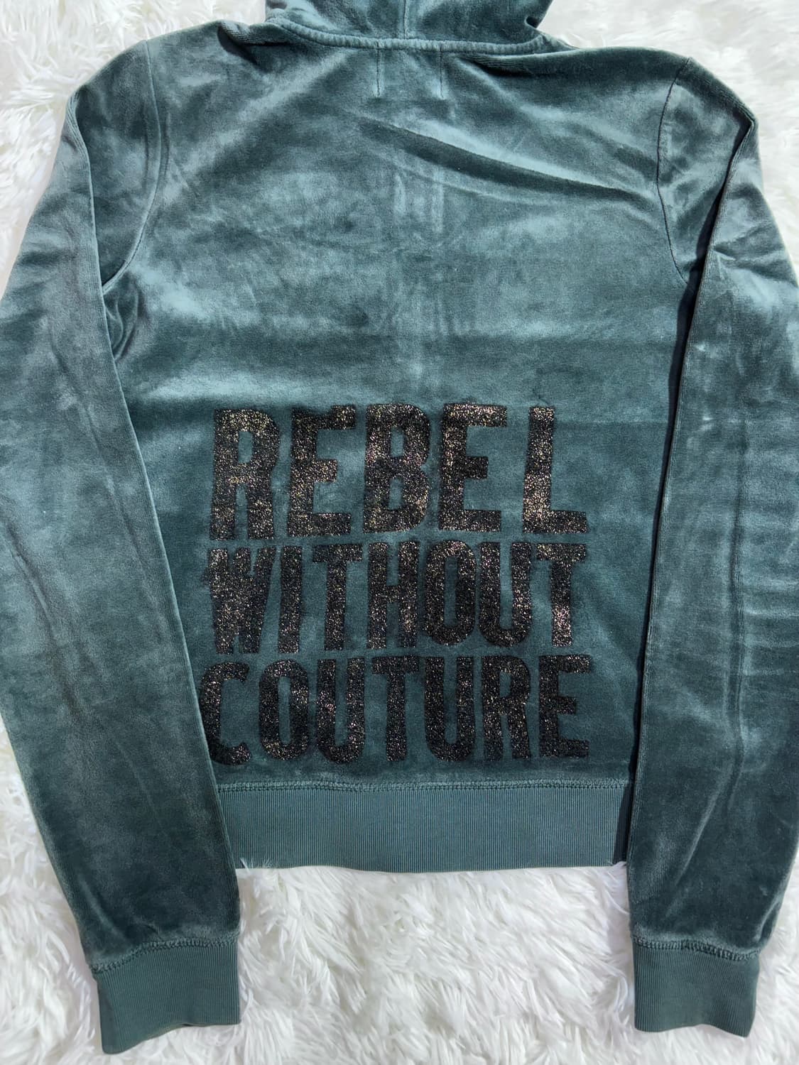 쥬시꾸띄르 빅로고 벨벳 딱붙핏 후드집업  상품이미지6