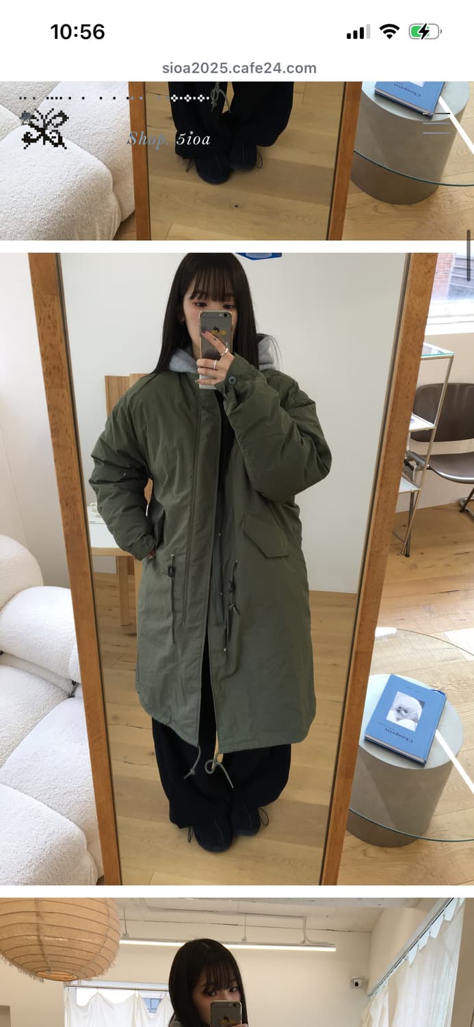 (구해요) 시오아 캠프 롱 야상 카키 상품이미지1