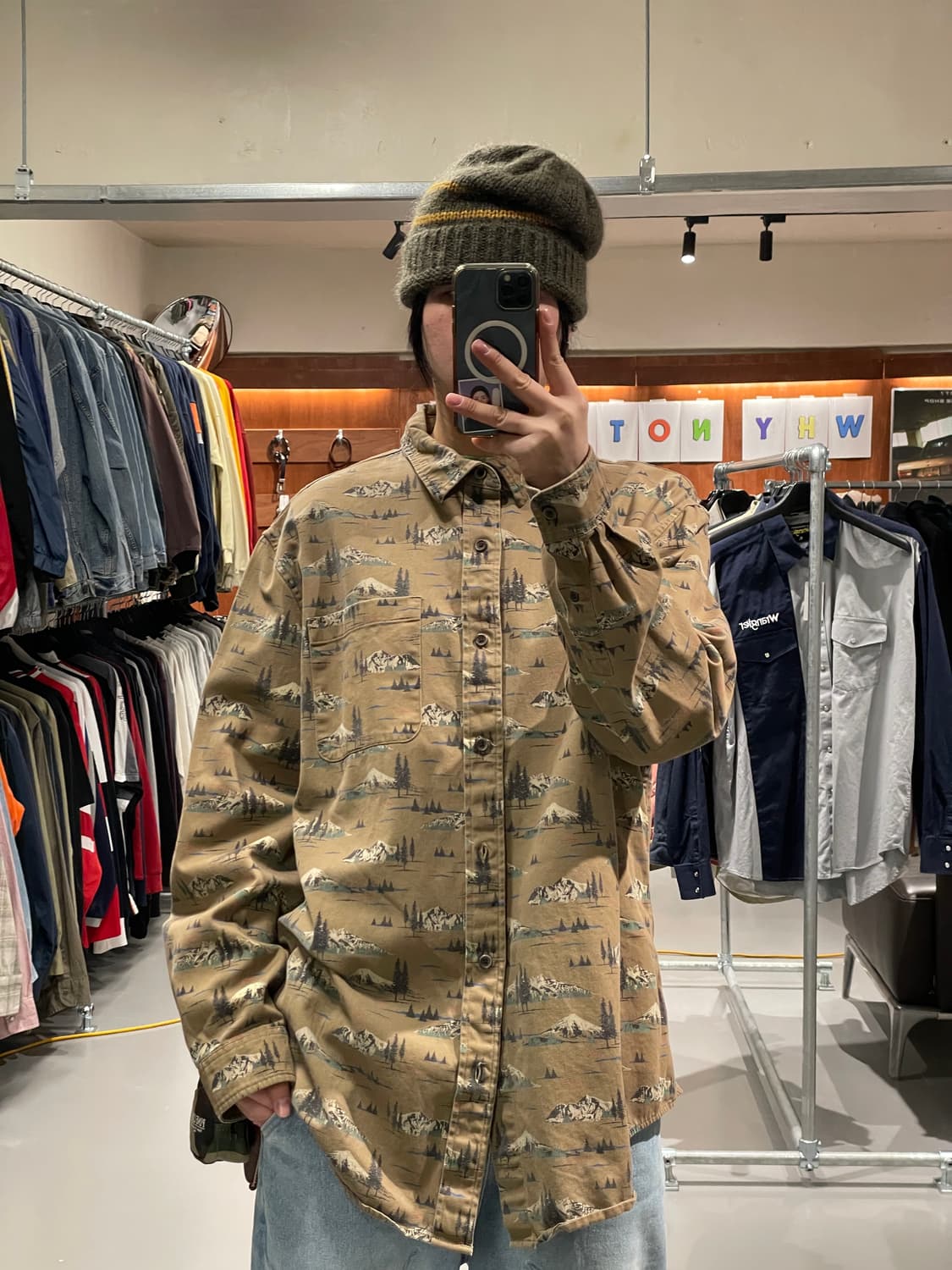 빈티지 패턴 워크 셔츠 상품이미지3