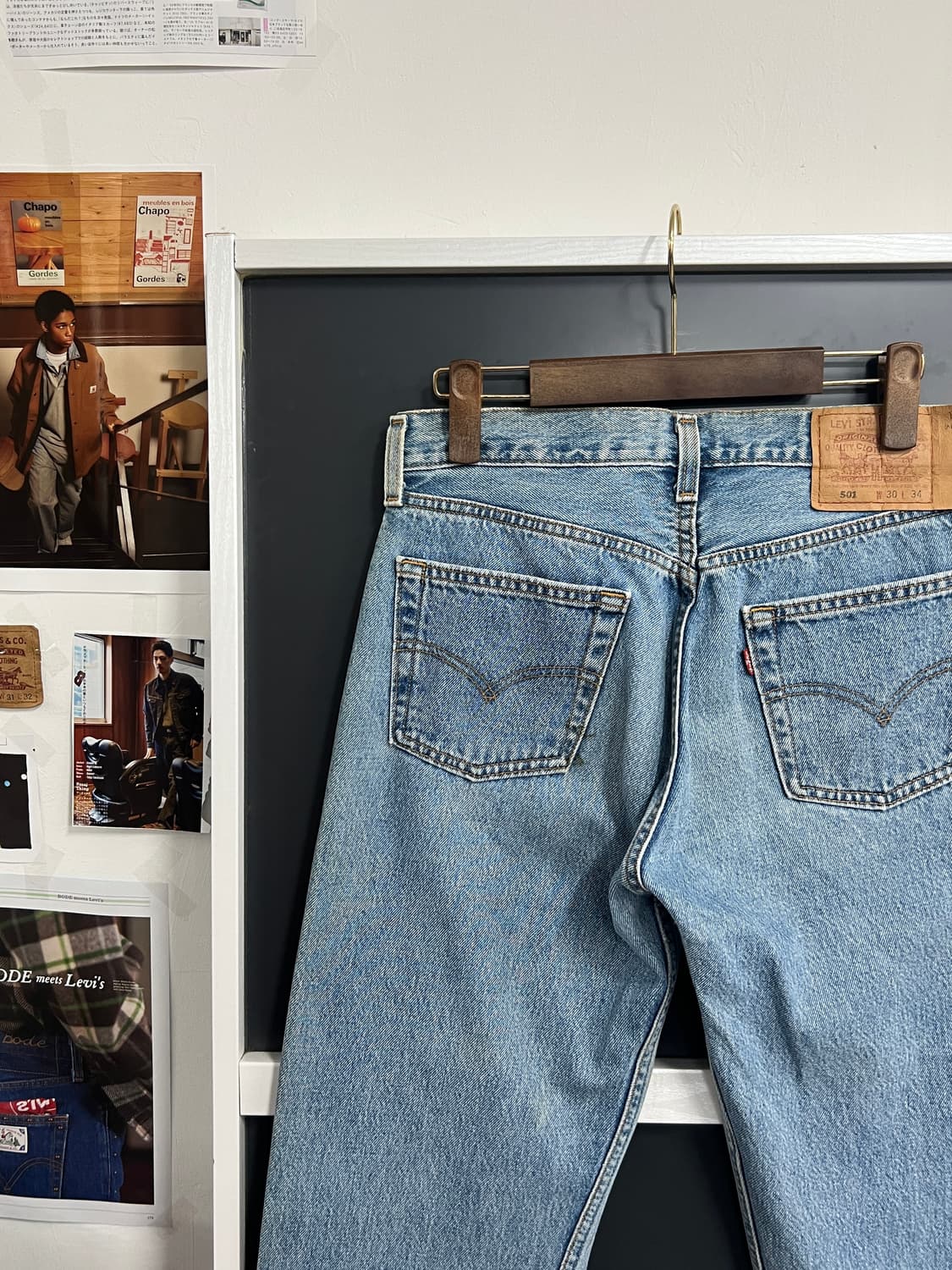 90s USA Levis 리바이스 501 스트레이트 연청 데님 팬츠 상품이미지2