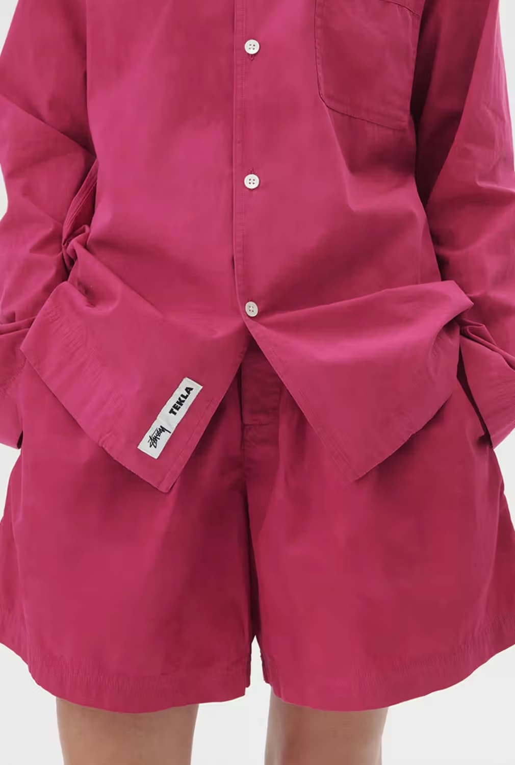 스투시 x 테클라 파자마 셔츠 쇼츠 베리 xxs 상품이미지3