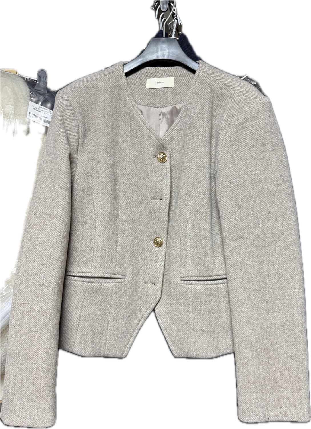 사색 모직 울 숏 자켓 & 스커트 세트 상품이미지1