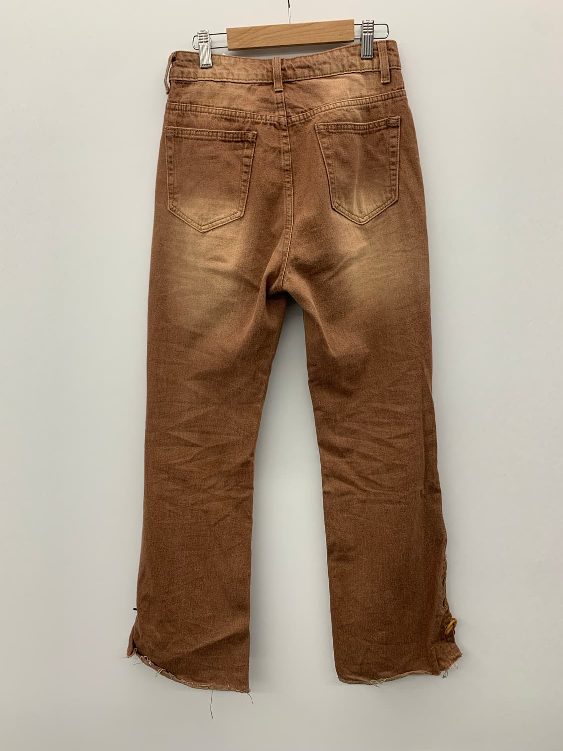  부츠컷 코르셋 디테일 브라운 팬츠 상품이미지5