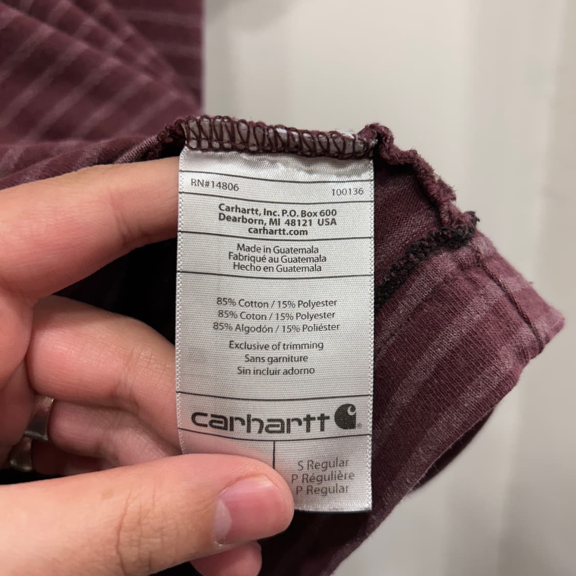 칼하트 오리지날핏 포켓 스트라이프 반팔티 상품이미지4