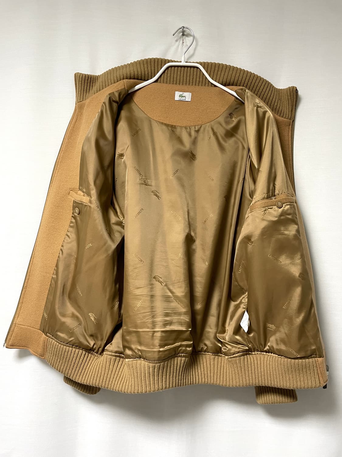 라코스테 남성 여유핏 니트 울 블루종 자켓 _ 카멜 _ 95-100 상품이미지8