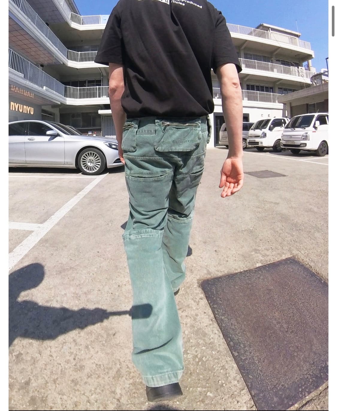 (L) 플라스틱 프로덕트 MPa 백 팬츠 에메랄드 (BAG PANTS) 상품이미지3