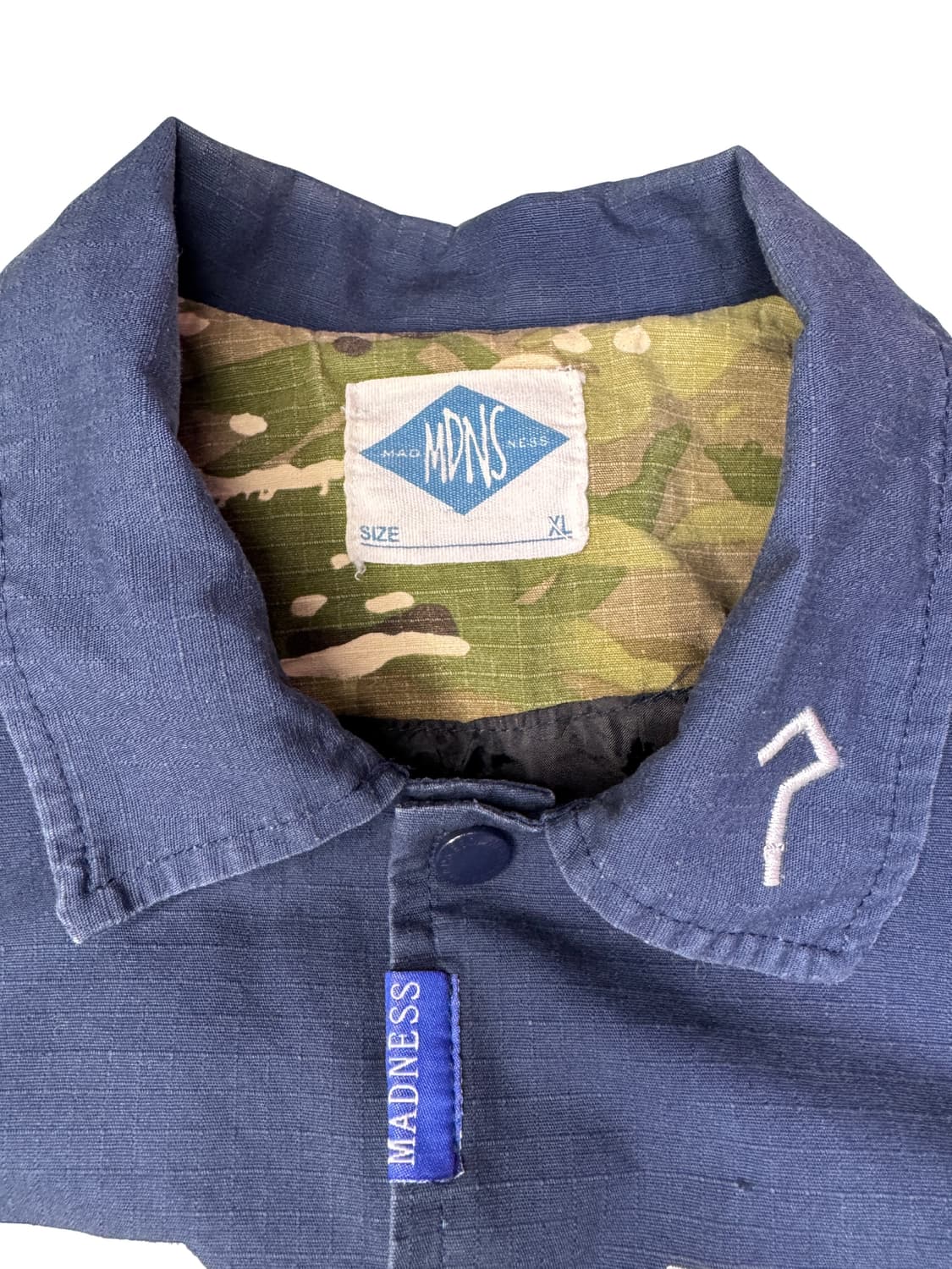 빈티지 매드니스 MADNESS 립스탑 MDNS 스펠아웃 코치자켓 XL 상품이미지5