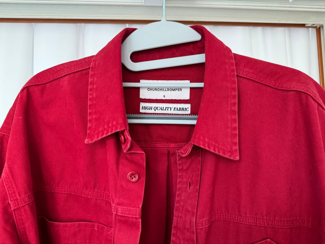 처칠롬퍼 /워시드 헤비 워크 셔츠 레드/ S 상품이미지4