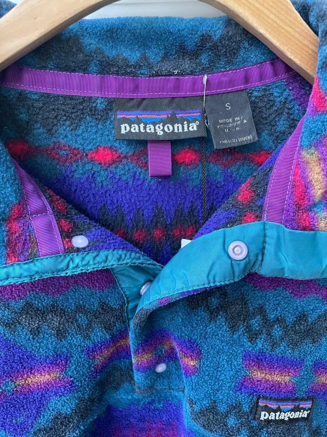 90‘s 파타고니아 신칠라 스냅티 아즈텍 플리스 자켓 스노우리스 노스노우 상품이미지8