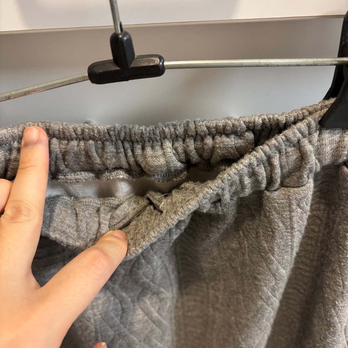 그레이 케이블 퀼팅 롱 스커트 M 상품이미지5