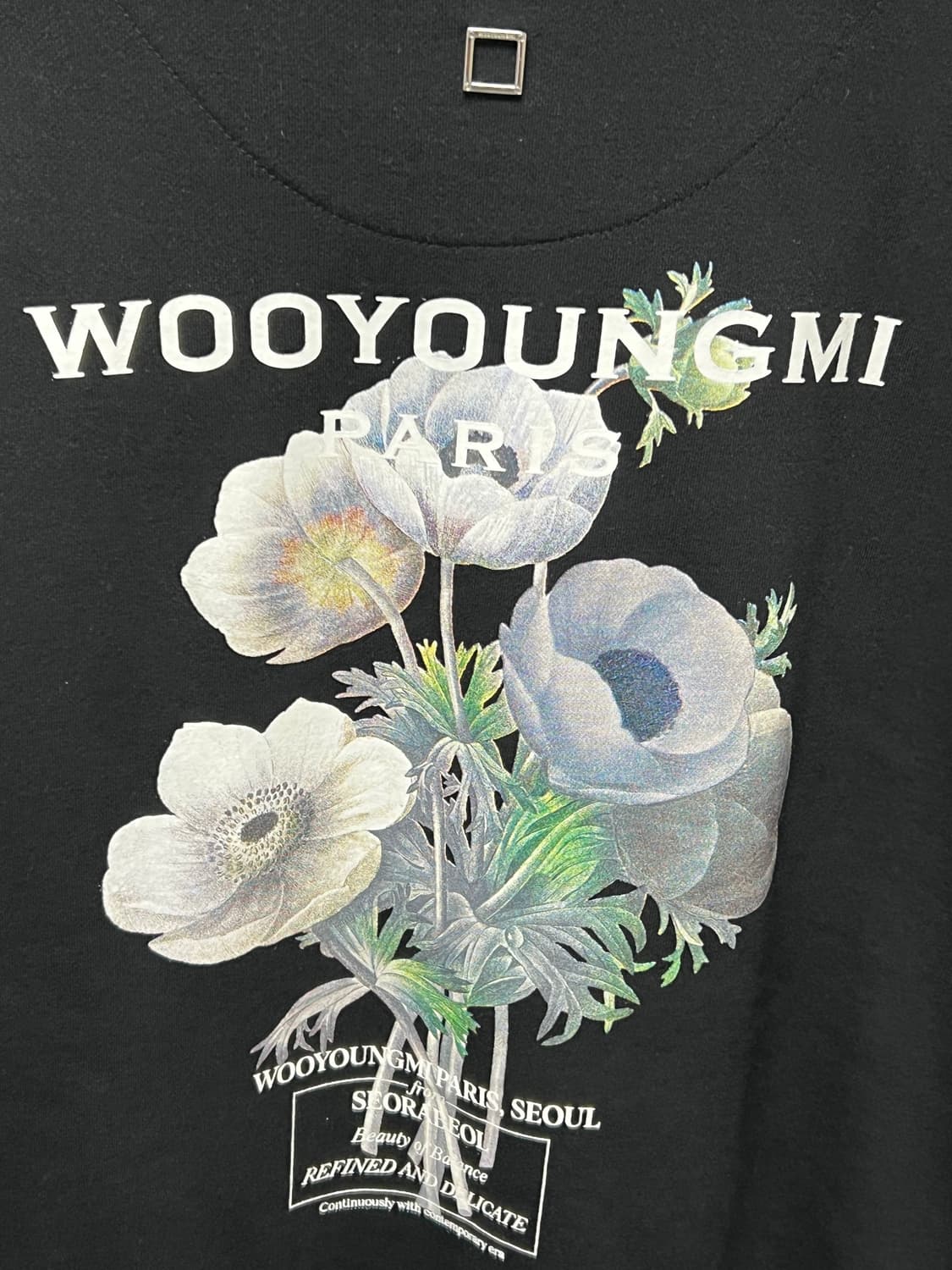 [정품] 52 우영미 플라워 후드티 블랙 상품이미지3