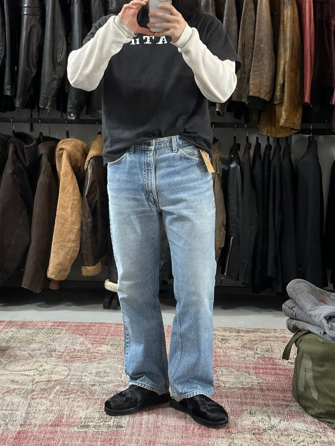 80's USA Made 리바이스 517 부츠컷 플레어진 체인스티치 상품이미지2