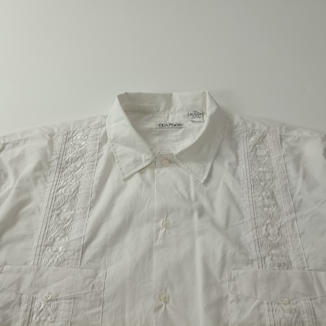 CK399 4XL 플래툰 00s 화이트 4포켓 과야베라 반팔 셔츠 남방 상품이미지2