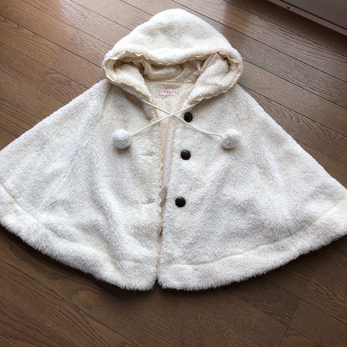 colza 빈티지 폼폼 케이프 후드 자켓 코트 망토 판쵸 일본 읿 상품이미지1