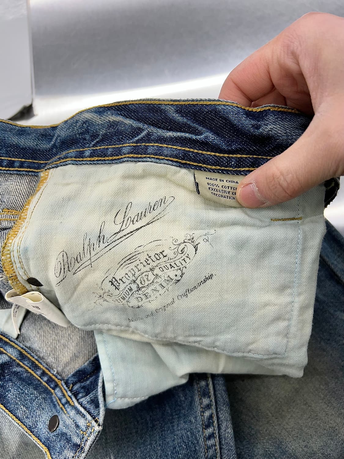 랄프 로렌 디스트레스드 라이트 워시 데님 팬츠 상품이미지7