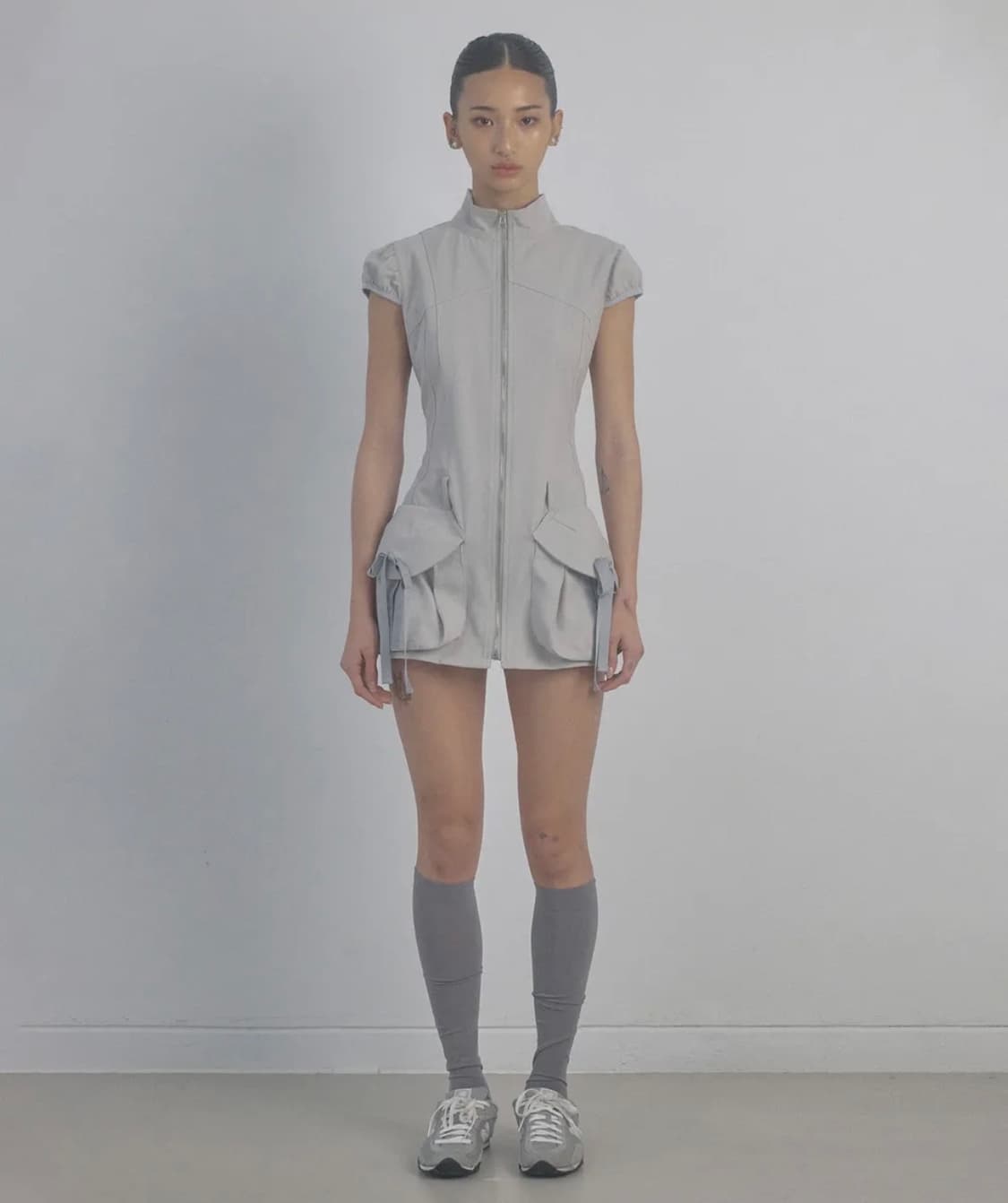 스컬프터 Cargo Zip-Up Dress Ice Gray (L) 상품이미지3