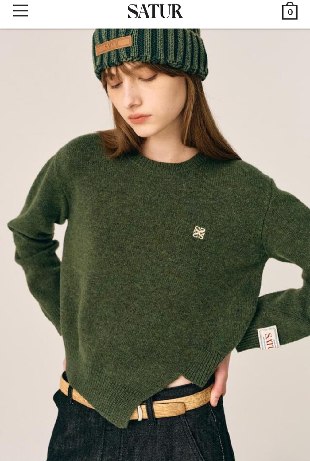 세터 우먼 언발란스 더블린 캐시미어블렌드 니트 올리브카키 (WS) 상품이미지3