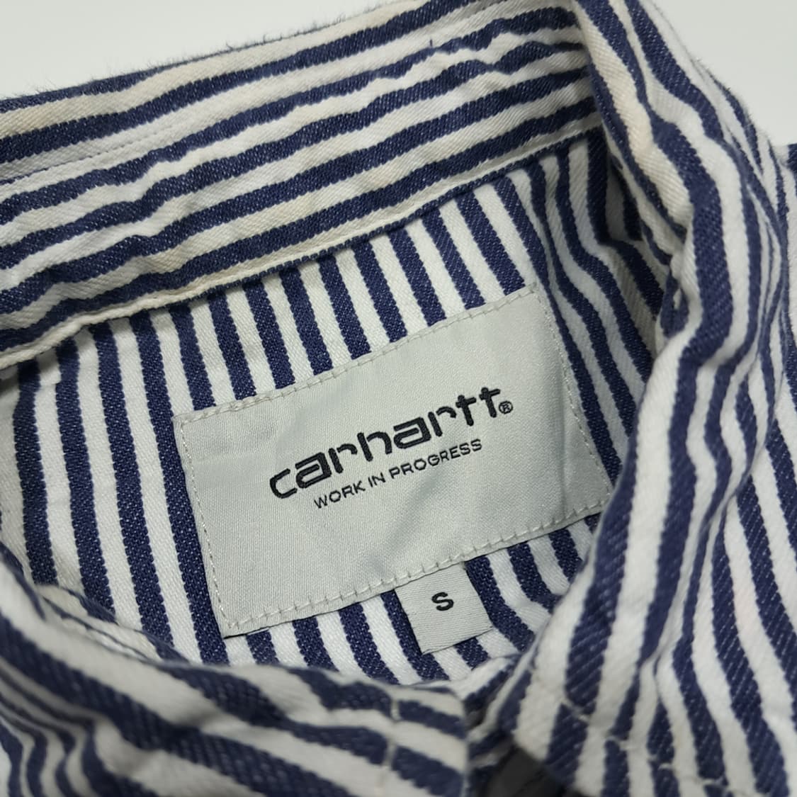 CL340 S 칼하트 코튼 히코리 스트라이프 메탈버튼 네이비 셔츠 남방 상품이미지3
