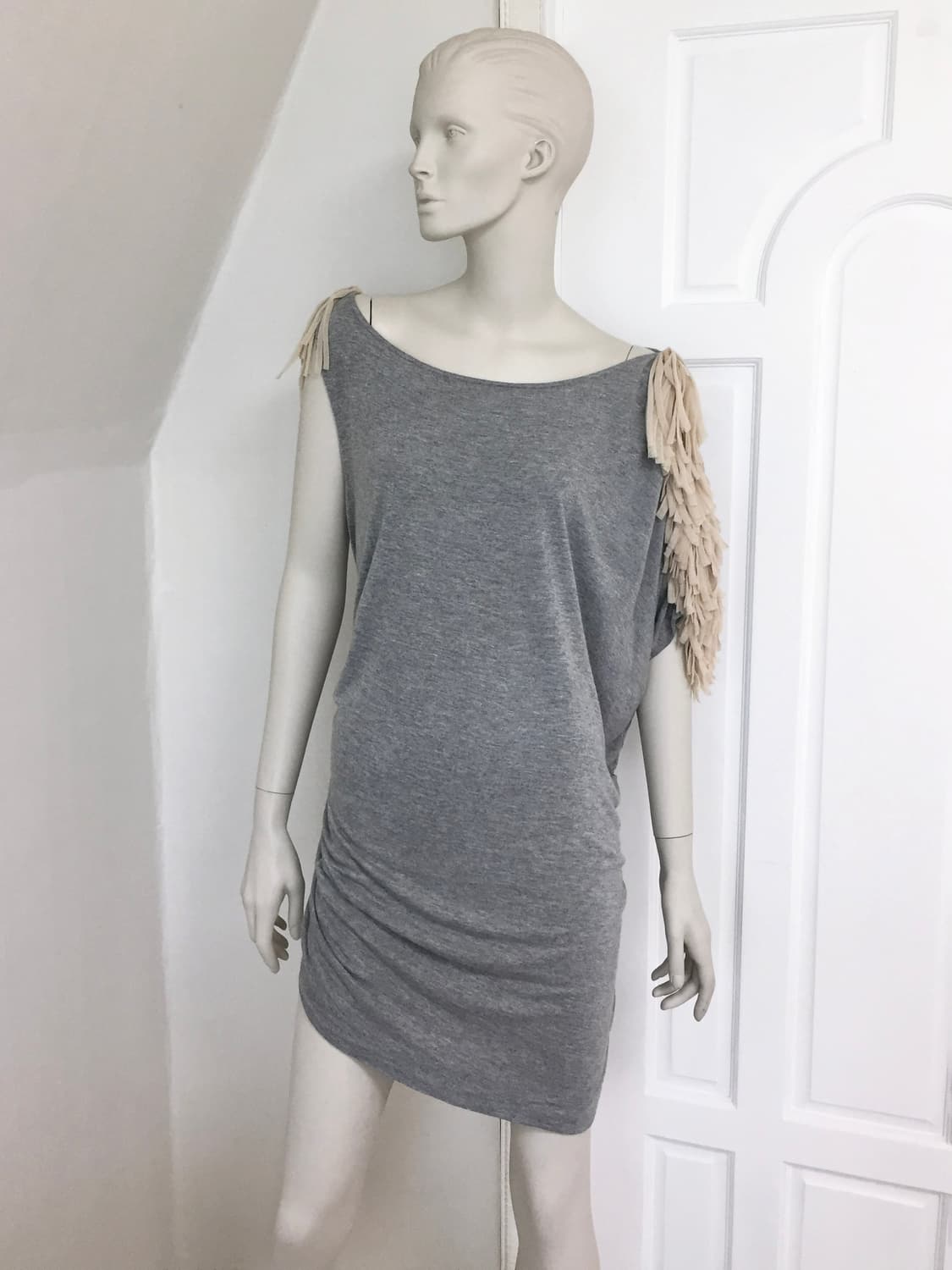 Gray Asymmetric Tassle Dress  상품이미지3