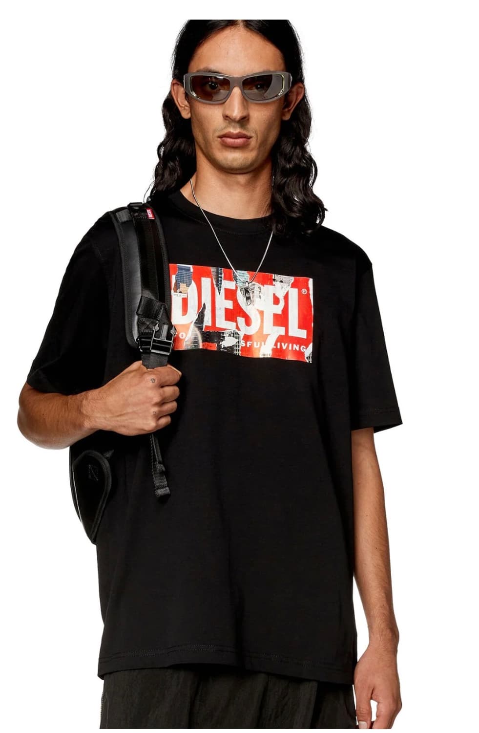 DIESEL peel-off print 로고 반팔 상품이미지1