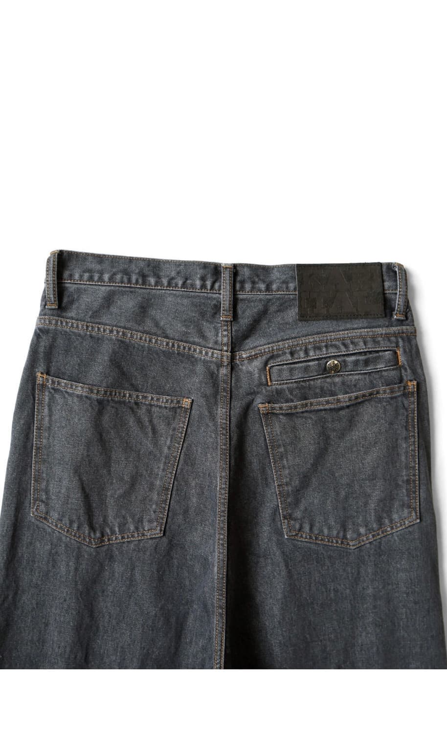 캐피탈 KAPITAL 14oz 데님 포트 배기 팬츠 키나리 블랙 상품이미지5