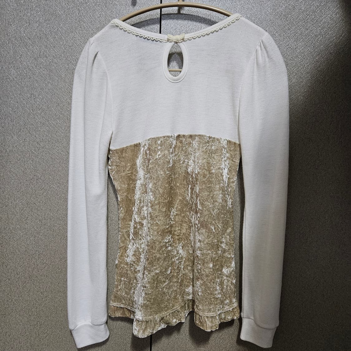 빈티지 라떼갸루 로걀 러블리 벨벳 레이어드 롱슬리브 탑 상품이미지2