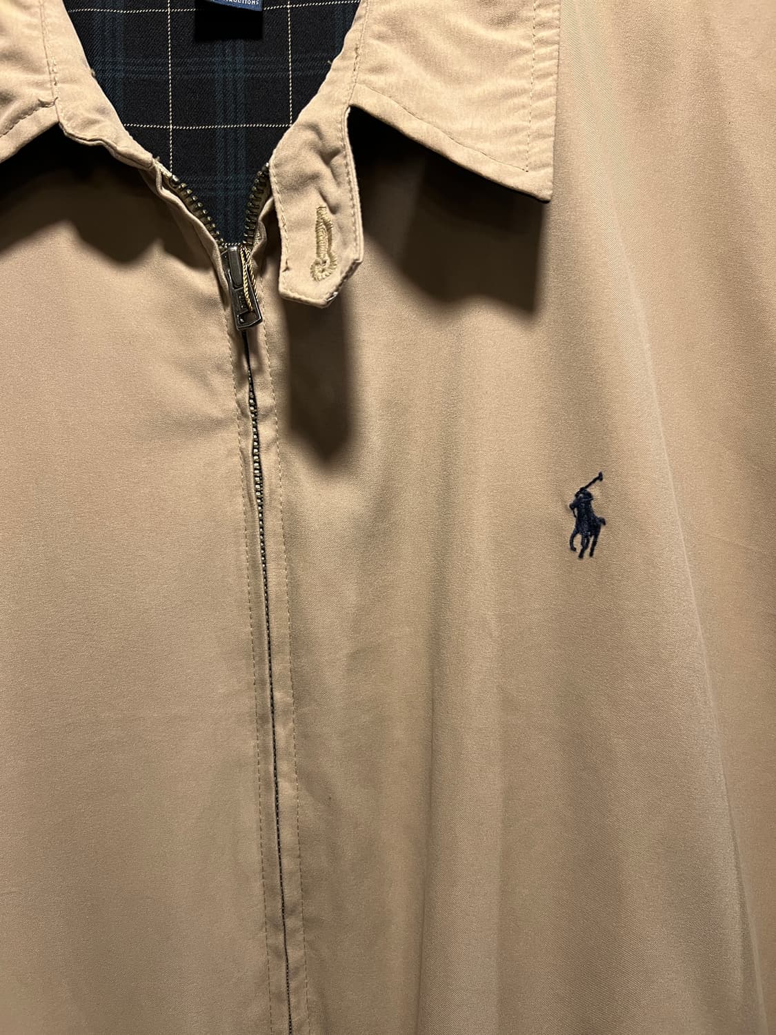 [2XL]폴로 랄프로렌 체크 라이닝 베이지 드리즐러 자켓 상품이미지3