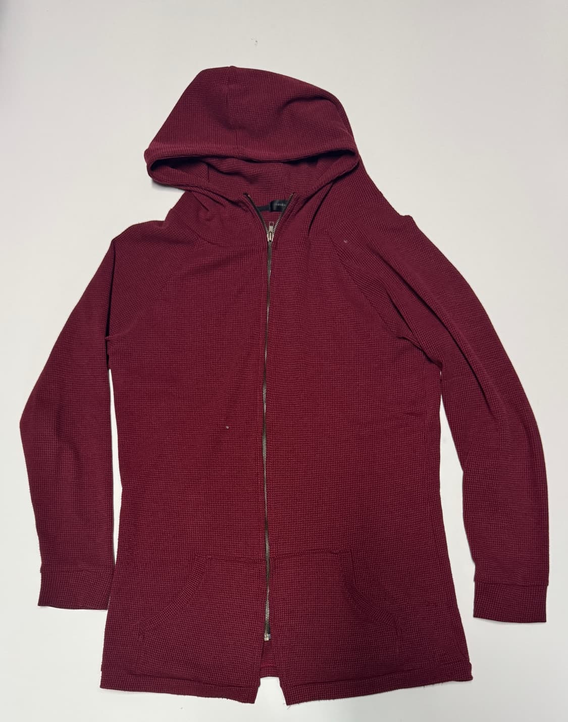 넘버나인 일본빈티지 와플 후드 집업 버건디 상품이미지1