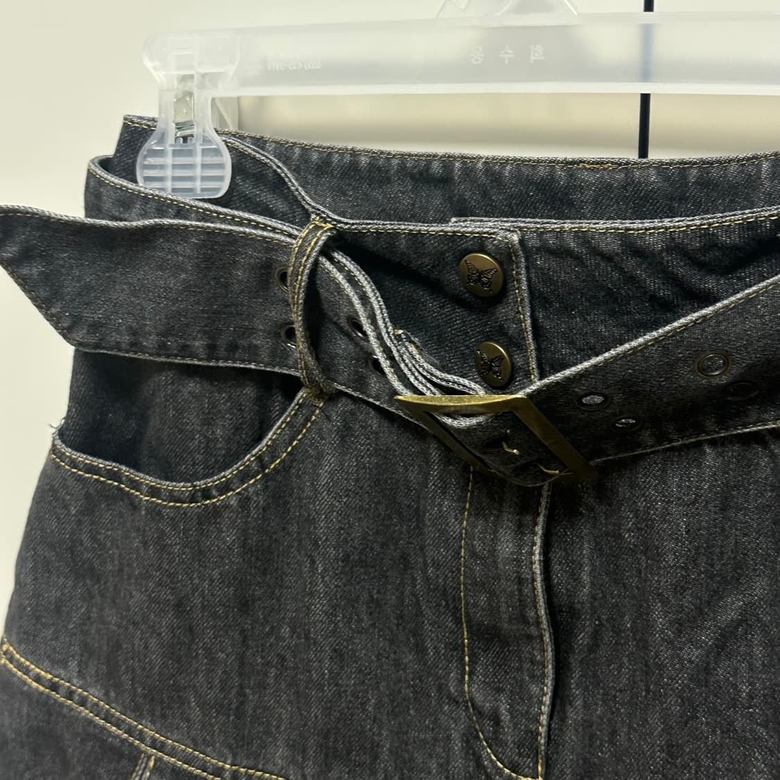 [팬시클럽] 데님 플리츠 벨트 스커트  상품이미지3