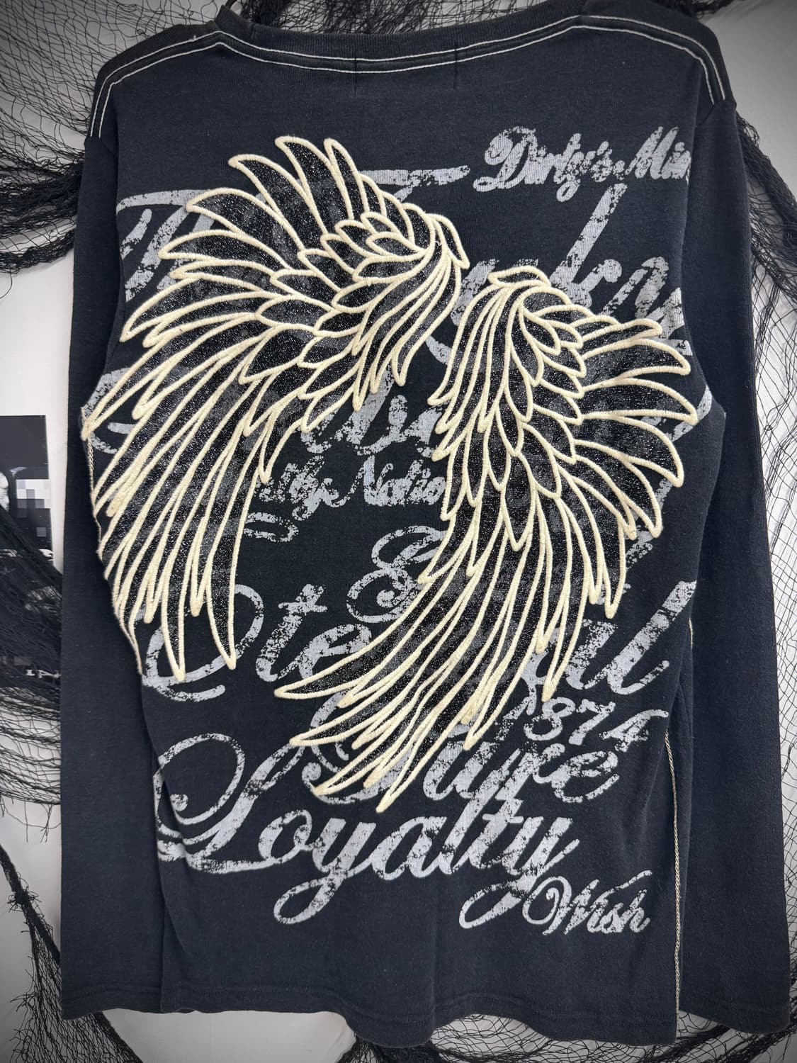 Wing embriodery printing longsleeve 상품이미지3