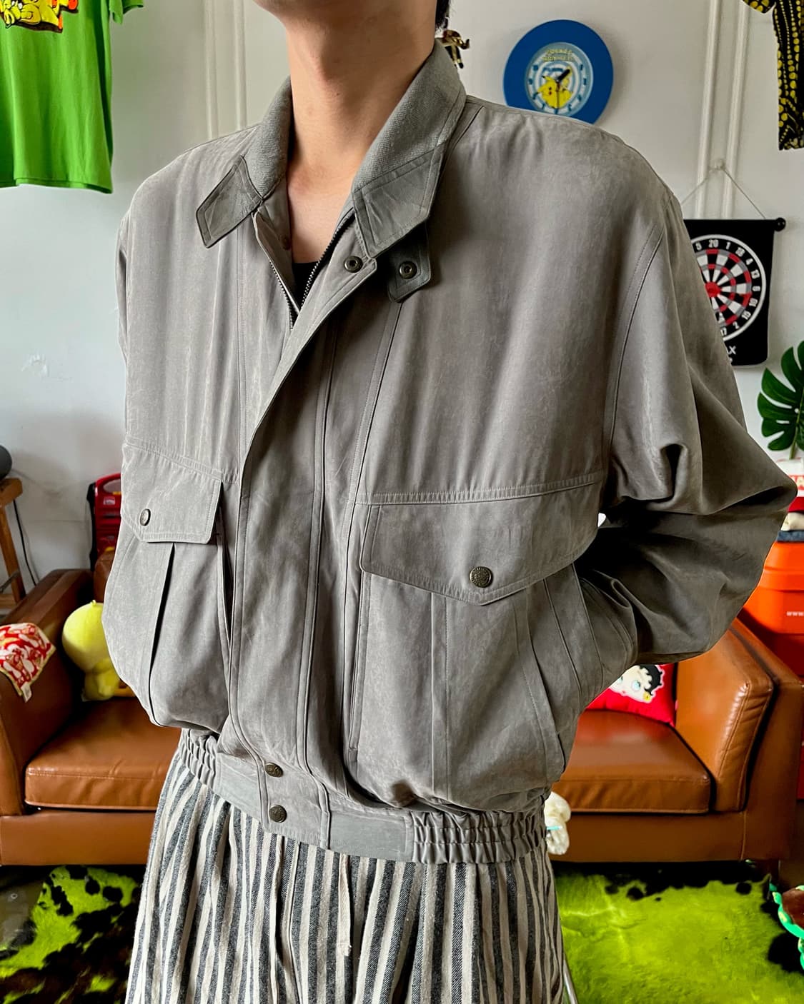 90s G.Selina Double Big Pocket Bomber 상품이미지2