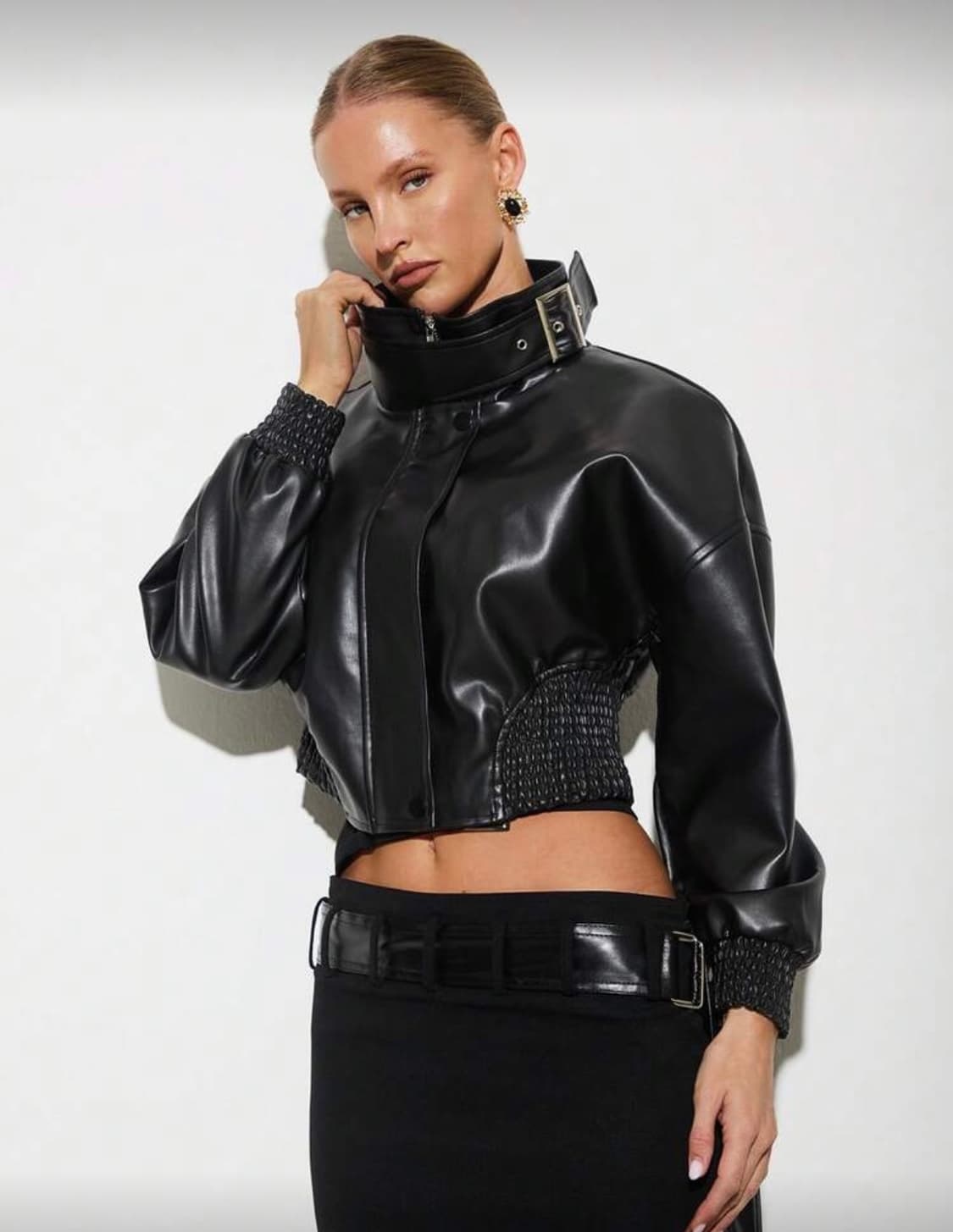 숏 레더 자켓 상품이미지1