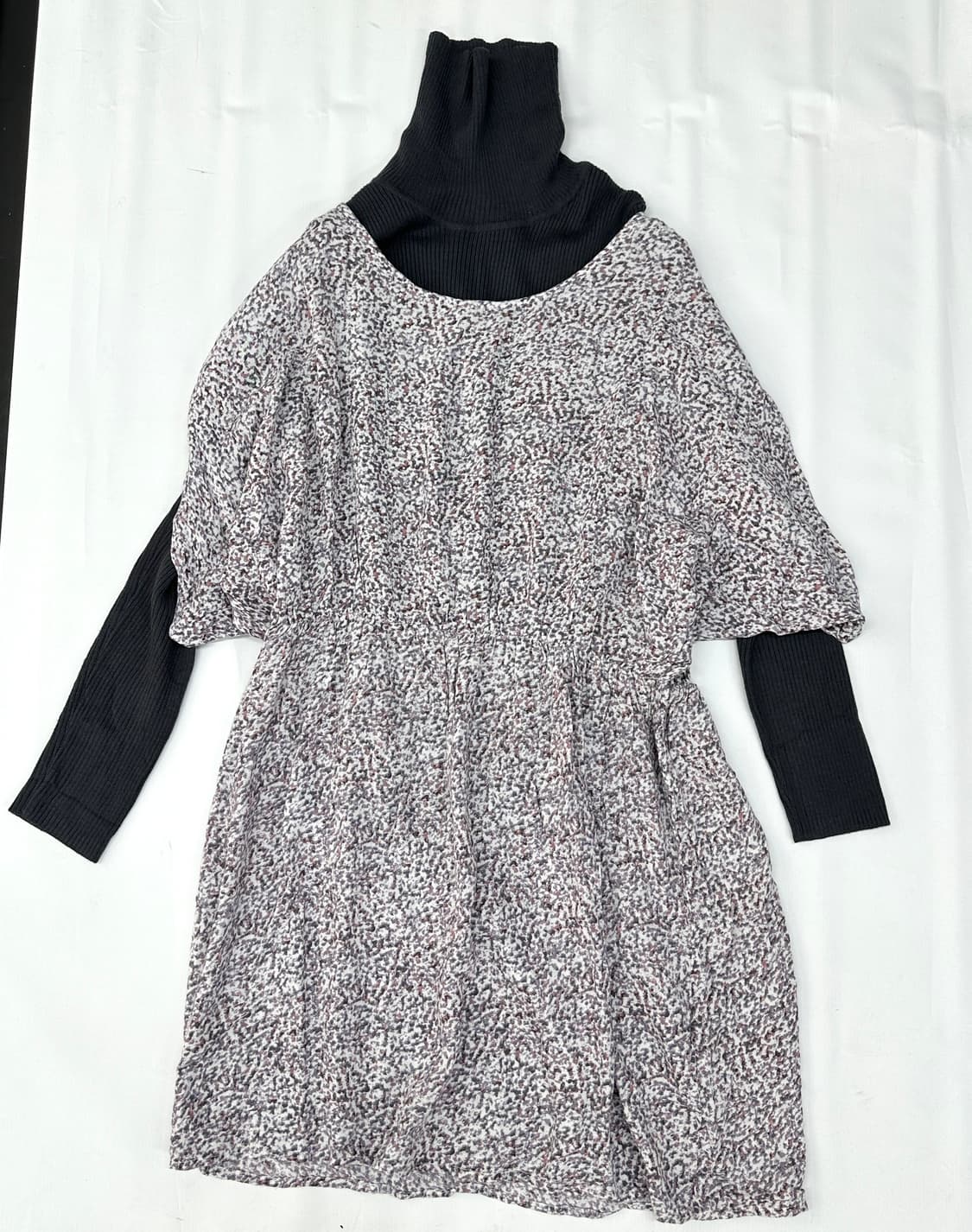 🪻하구미의 퍼플 플라워 코디세트🪻머플러 원피스 그런지 에스닉 레이어드 상품이미지4