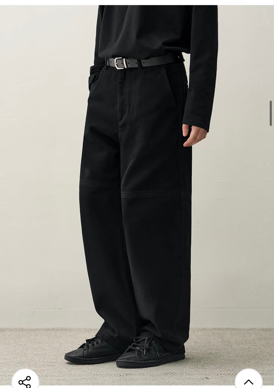 (새상품)(XL) 드로우핏 세미 와이드 트위스트 카치온 팬츠 [BLACK 상품이미지5