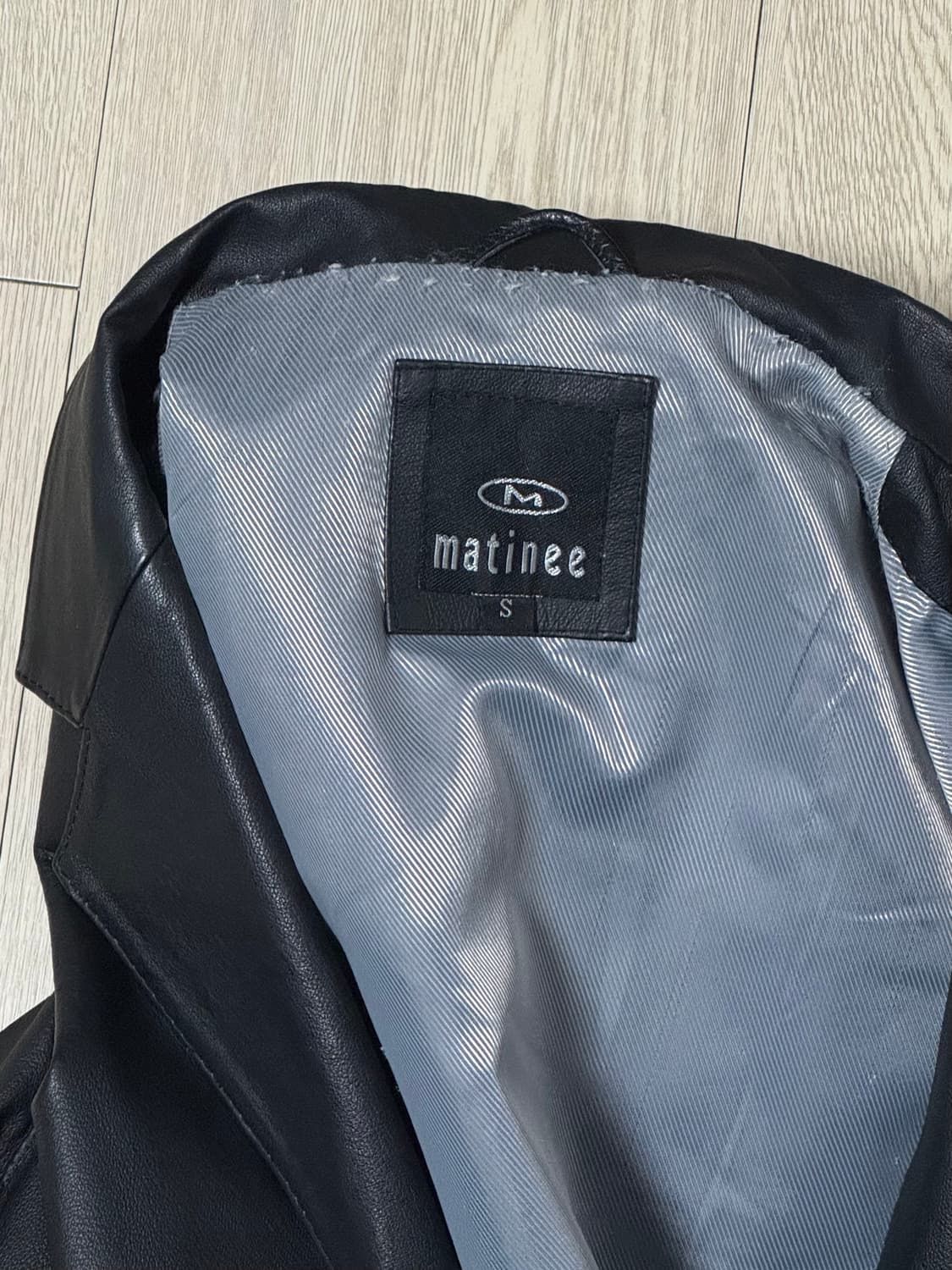 유럽 빈티지 matinee 레더 블레이저 3B 가죽 자켓 블랙 S 상품이미지3