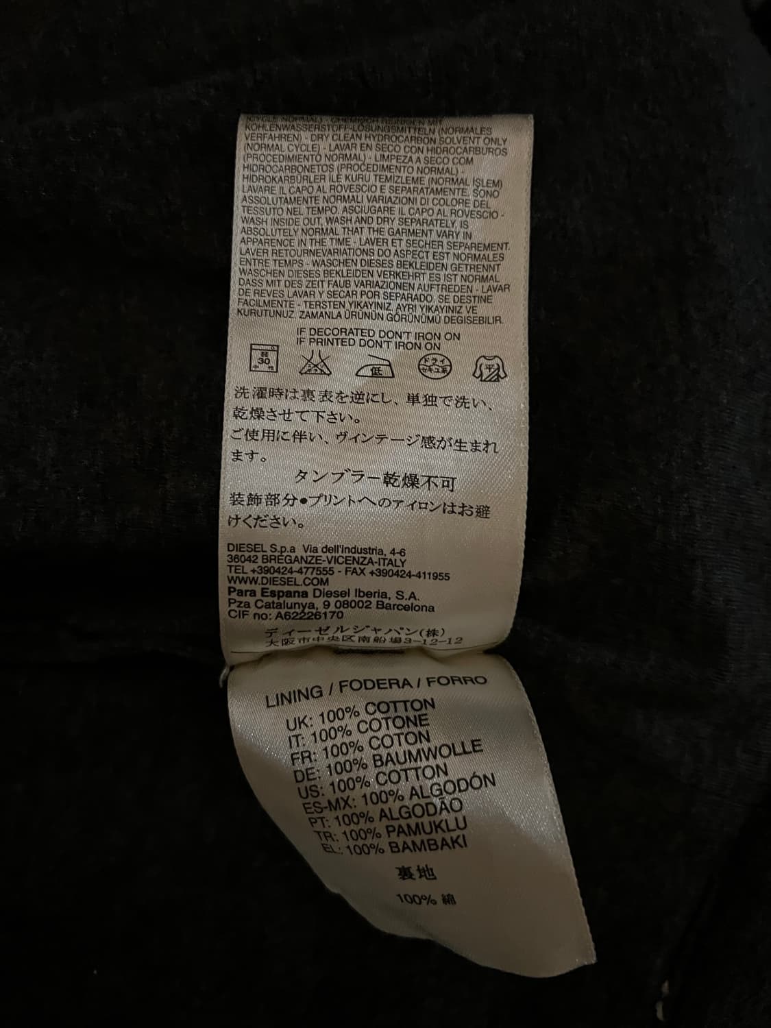 Diesel 슬림 롱 아카이브 지퍼 코트 상품이미지6