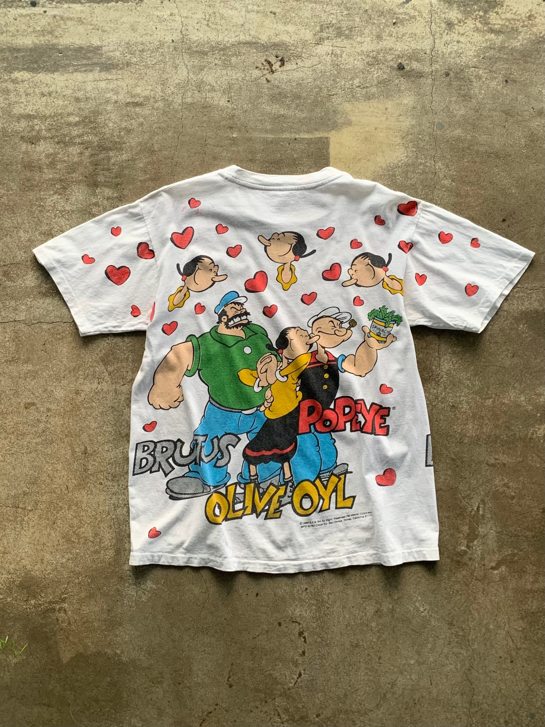 90s 뽀빠이 올리브오일 브루터스 AOP 티셔츠 상품이미지7