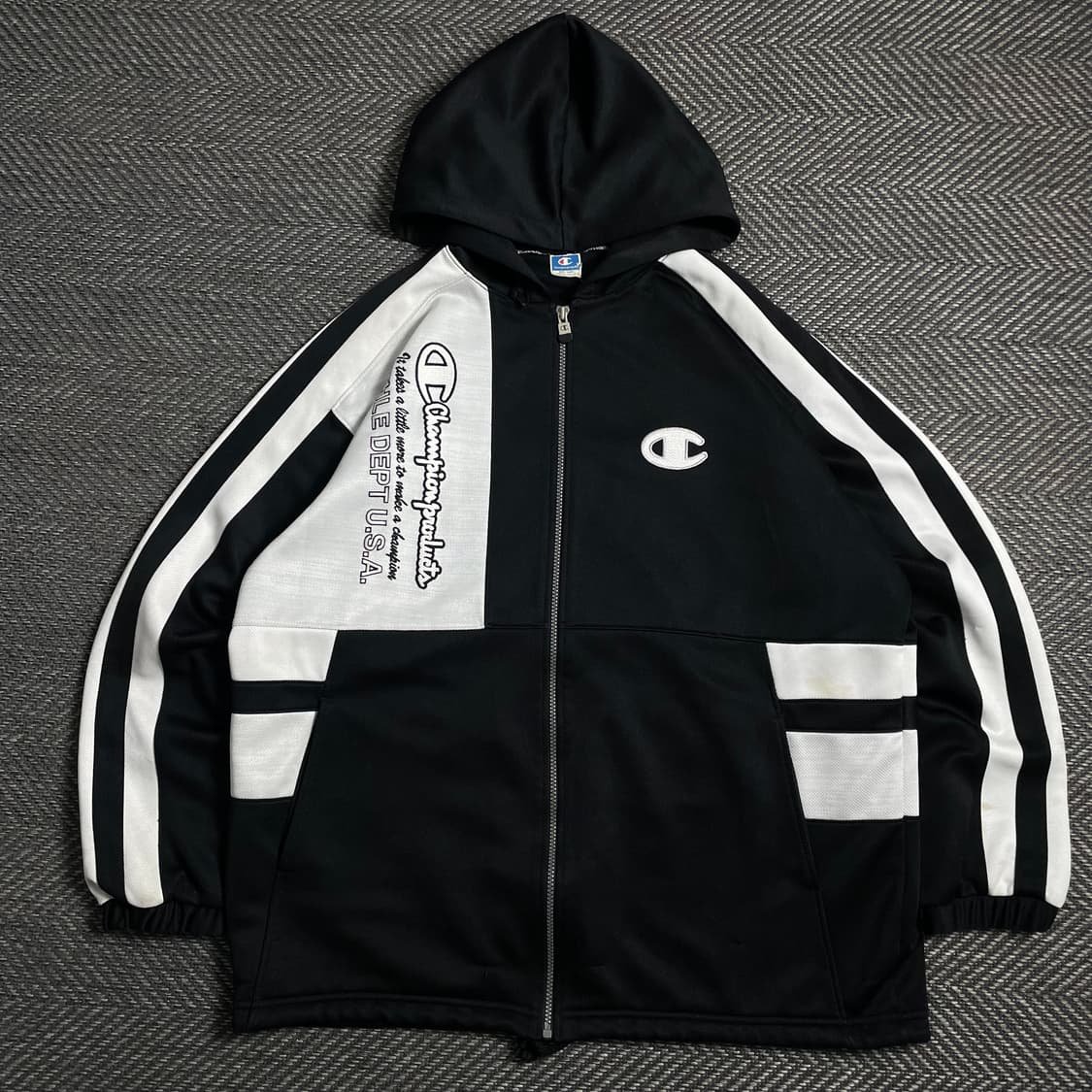 챔피온 올드스쿨 스펠아웃 빅로고 후드 트랙 탑 자켓o 4701 상품이미지1