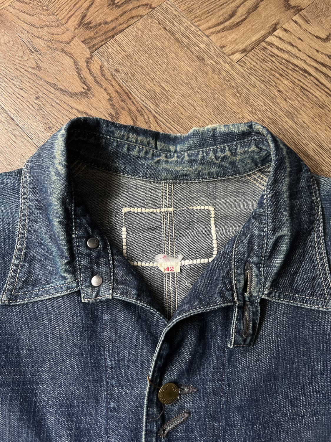 [L]WAREHOUSE 웨어하우스 빈티지 워싱 데님 초어 자켓 상품이미지2