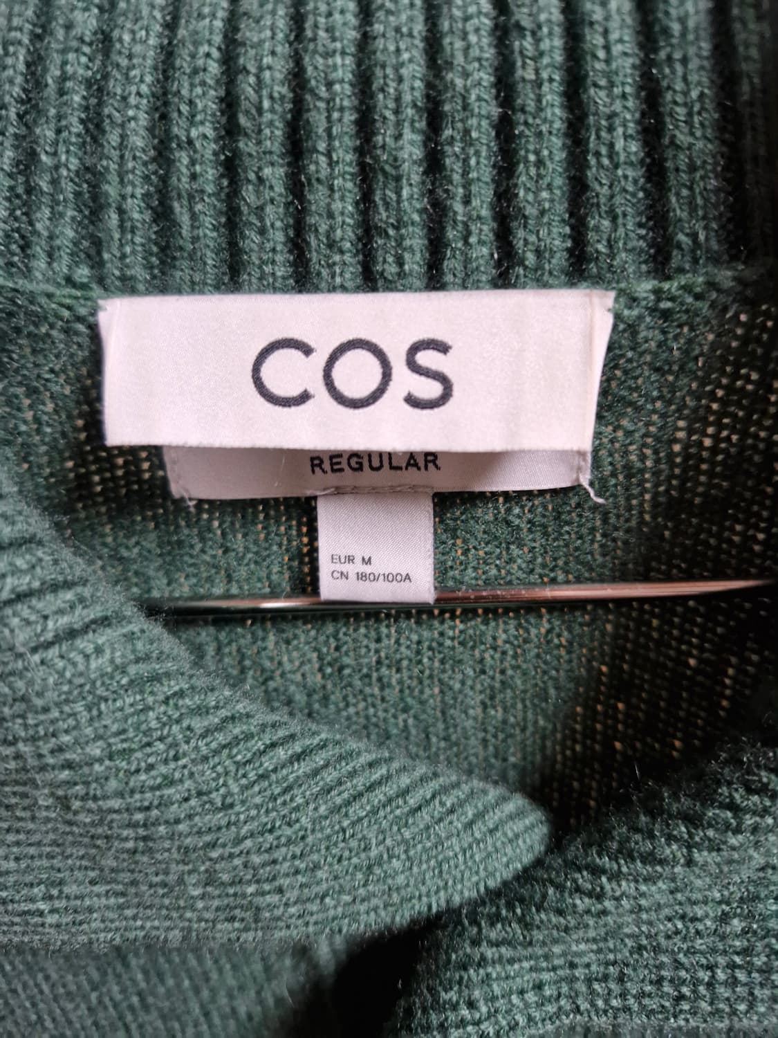 COS 코스 모 캐시미어 혼방 카라넥 니트 그린 M 상품이미지2
