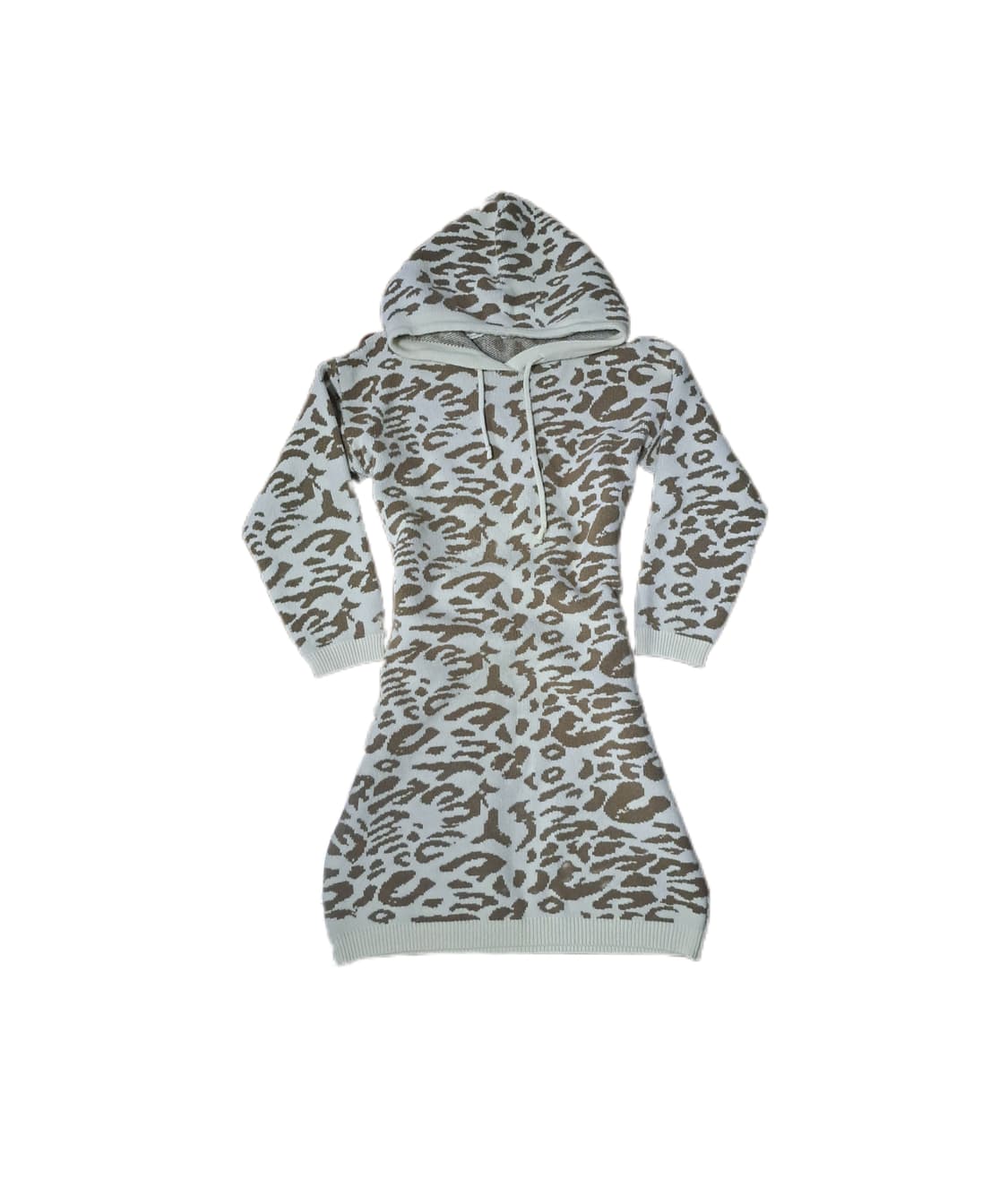 레오파드 니트 롱 원피스 베이지 상품이미지1