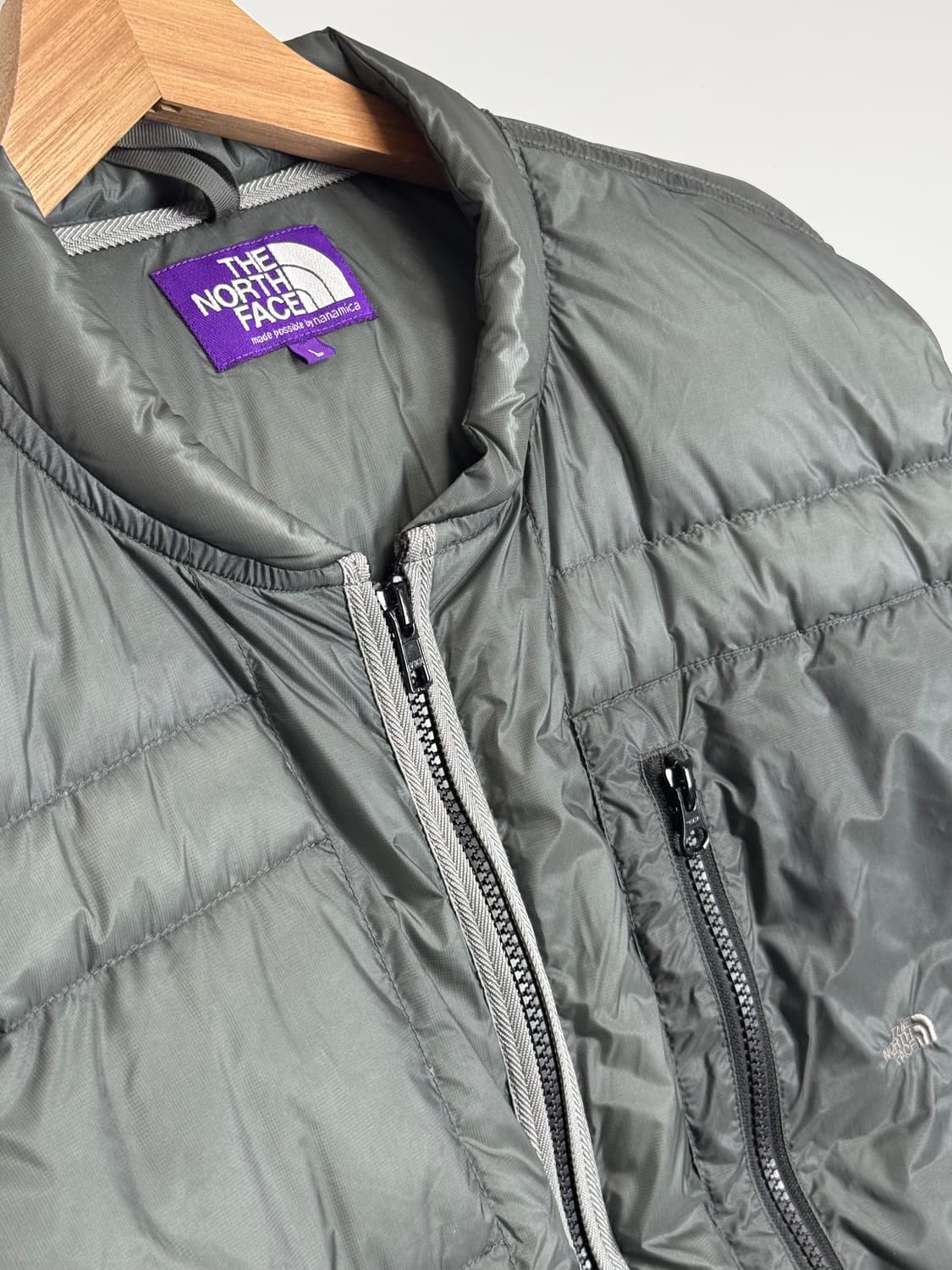 노스페이스 퍼플라벨 라이트 필드 다운 자켓 그레이 경량 패딩 L 상품이미지3