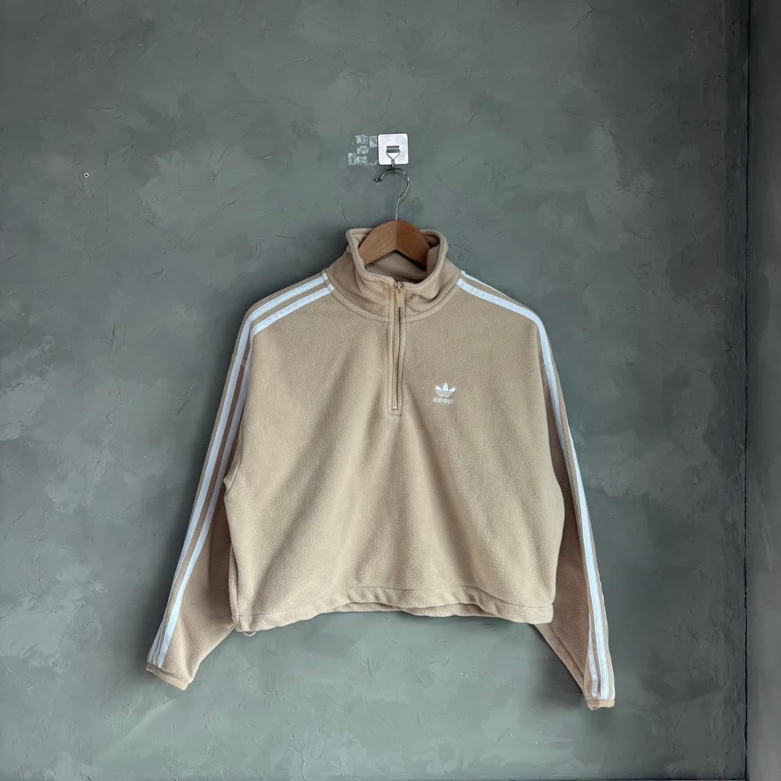 아디다스 플리스 하프집업 져지 트랙탑 베이지 상품이미지1