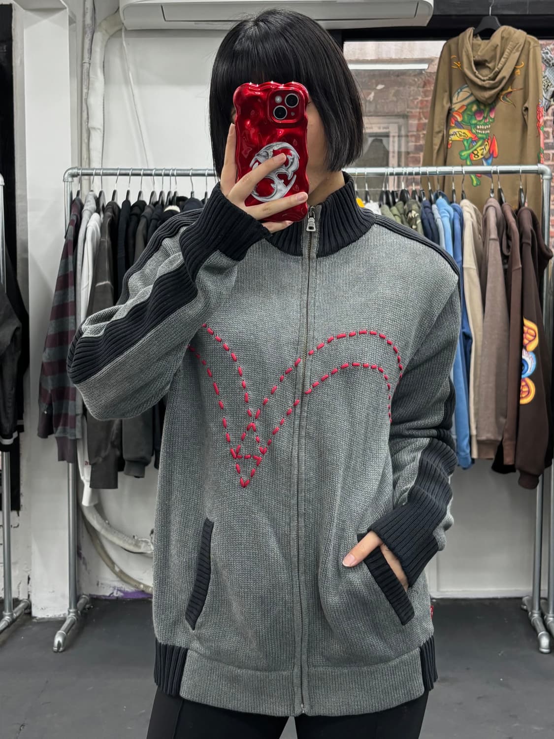 리바이스 빅로고 니트집업 상품이미지3